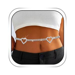 Rhinestone Chain Belt Metal Waist Belt Adjustable Crystal Belt Skinny Wedding💟